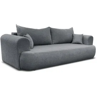 Deine Möbel 24 Schlafsofa Bravo 247/90 in Bouclé Dunkelgrau , Textil , 247x69x90 cm , Babymöbel & Kindermöbel, Kinderzimmer & Jugendzimmer, Schlafsofas