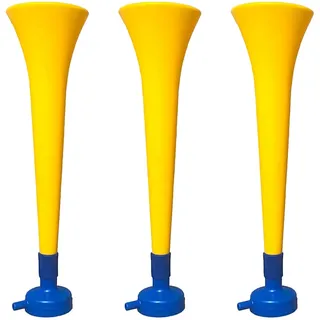 FUN FAN LINE - 3er-Pack Vuvuzelas aus widerstandsfähigem Kunststoff | Animationstrompeten für Fußball, Sportveranstaltungen und Partys | Hupe extremer Lärm 120 DB | Party-Accessoire Fans (Schweden)