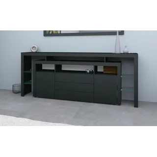 borchardt Möbel Sideboard BORCHARDT MÖBEL "Rosario", schwarz (schwarz, matt), B:220cm H:88cm T:35cm, Sideboards, Sideboard, Breite 220 cm