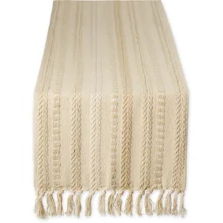 DII Farmhouse Tischläufer-Kollektion, geflochten, gestreift, 38,1 x 27,4 cm, Vintage-Leinen