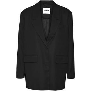 Noisy may Damen Eleganter Oversized Blazer mit Taschen Basic Cardigan Business Jacke Mantel NMMILLA, Farben:Schwarz-2, Größe:S