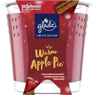 Glade Duftkerze, Warm Apple Pie, 6er Pack (6 x 112 g), bis zu 27 Stunden Brenndauer pro Kerze, Red