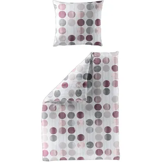 BIERBAUM Bettwäsche 4153 Mako-Satin fraise 135 x 200 cm + 80 x 80 cm