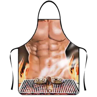 XENQITO Lustige Geschenke für Herren Schürze Lustig Neuheit Grillschürze Muskel