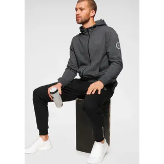 Sportanzug BRUNO BANANI "Regular Fit", Herren, Gr. XXL (60/62), grau (anthrazit), Obermaterial: 60% Baumwolle, 40% Polyester. Kapuzenfutter: 60% Baumwolle, 40% Polyester, comfort fit, Sportanzüge Sportanzug, Topseller
