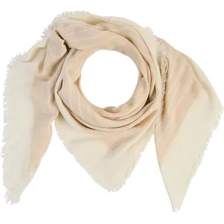 Schal BOSS "Laik 120*120", Damen, open weiß 131, Web, Materialmix, gemustert, Modetücher Schal, mit BOSS-Logoschriftzügen, rundum kleine Fransen