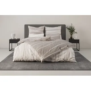 Wendebettwäsche OTTO HOME "Alvara", taupe, B/L: 135cm x 200cm, 1 Stk., 1 Stk., Linon, B/L: 40cm x 80cm, 2 Stk., Linon, Obermaterial: 100% Baumwolle, Bettwäsche, Wendebettwäsche, in Gr. 135x200 oder 155x220 cm, 100% Baumwolle, grafisches Motiv