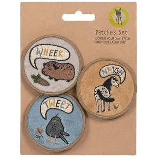 Lässig Anhänger und Patches Set (3 Stk.) mit Druckknopf/School Patches Set Happy Prints