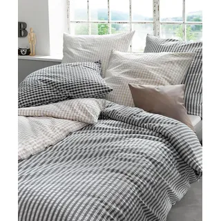 FLEURESSE Bettwäsche »Rio« 2 Stk. tlg. Feine buntgewebte Seersucker-Bettwäsche mit Reißverschluss fleuresse B/L: 155 cm x 200 cm