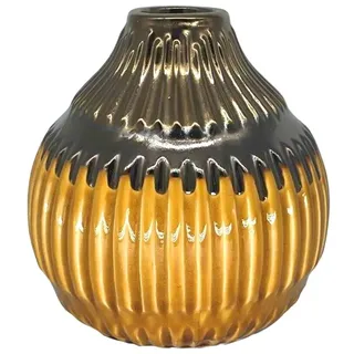 Romimex Vase, Senf, Keramik, sphärisch, 21 x 21 x 21 cm