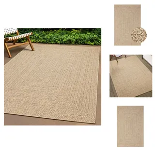 vidaXL Teppich 160x230 cm Jute-Optik Innen und Außen - Teppiche - Braun