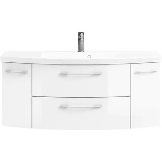 Saphir Badmöbel-Set »Cassca Sprint Waschtisch-Set Mineralmarmor-Waschtisch mit Unterschrank« 1 Stk. tlg., weiß