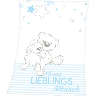 Baby Best Babydecke »Kleiner Lieblingsmensch«, mit tollem Motiv und Schriftzug, Kuscheldecke, blau