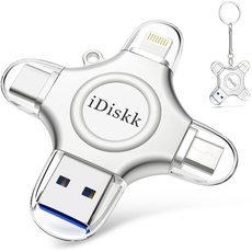 iDiskk 512 GB Foto-Stick für iPhone, 4-in-1 iPhone-Lightning-USB-Stick, externe iPhone-Speichersticks, iPad-Speicher, funktioniert mit dem neuesten iPhone-USB-C-Gerät, Android-Handy, Mac und Computer