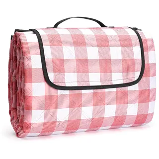 Oak & Tea Picknickdecke Karomuster Rot und Weiß 200 x 200 cm