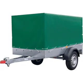 PKW-Anhänger STEMA "AN750-13 Set 80 cm und Zubehör", silber (silberfarben), KFZ-Anhänger, PKW-Anhänger, Tieflader ungebremst