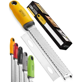 ORBLUE Käsereibe Zitronenreibe Zester Reibe Fein Parmesanreibe Handreibe Rasiermesserscharfe Premium Edelstahl Reibeoberfläche- für Hartkäse - Ingwerreibe