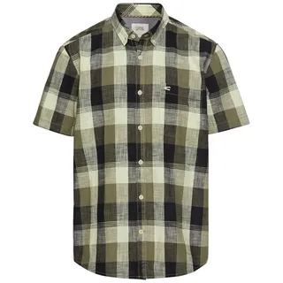 CAMEL ACTIVE Herren, Kariertes Kurzarmhemd aus reiner Baumwolle, grün