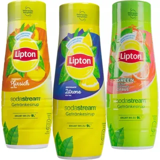 Set mit 3 Sirupen für Sodastream Lipton Ice Tea Lemon, Green, Peach