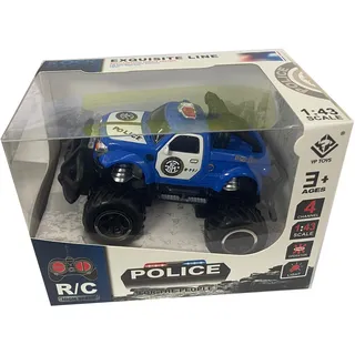 Funkferngesteuertes RC-Polizeiauto im Maßstab 1:43 mit Lichteffekt und großen Reifen