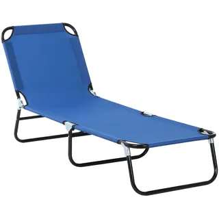 Outsunny Sonnenliege 5-Fach verstellbar 120 x 60 x 30 cm Blau