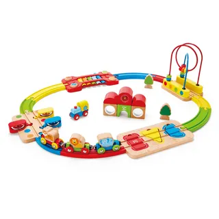 Spielzeug-Eisenbahn HAPE "Regenbogen-Puzzle Eisenbahnset", bunt, Spielzeugfahrzeuge, KinderB:56cm H:20cm, Holz, Spielzeug-Eisenbahn, aus Holz, B:56cm H:20cm