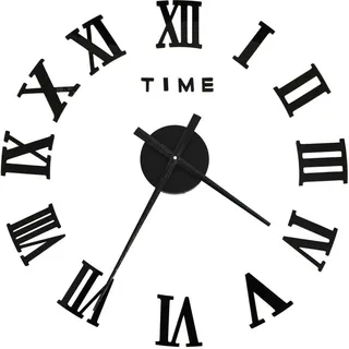 vidaXL 3D-Wanduhr Modernes Design Schwarz 100 cm XXL - Schwarz