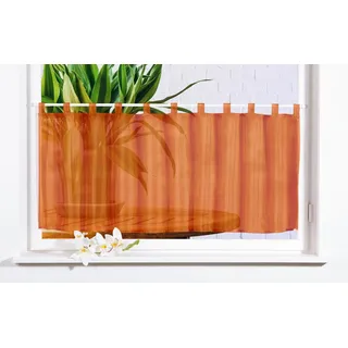 Gardinenbox Scheibengardine Uni Voile, 50x160, Terrakotta, 61070
