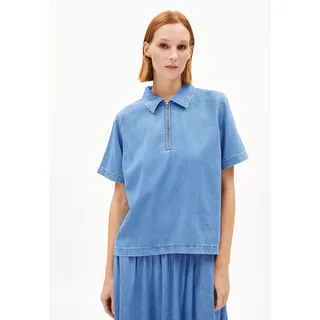 CINZIAA | Jeansbluse aus Bio-Baumwoll Mix - blau (S)