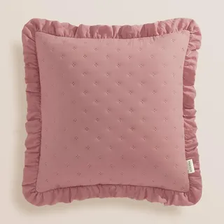 ROOM99 Molly 45 x 45 cm Zierkissenbezüg Kissenbezüg Kissenhüll Dekorative Dekokissen Wurfkissenbezug Deko Aesthetic Modern Schlafzimmer Wohnzimmer mit Rüsche Rosa,1 Stück