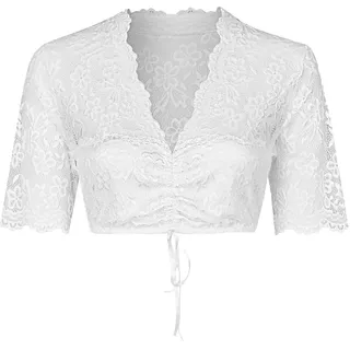 Dirndlbluse NINA VON C. "Dirndlbluse halbarm Melina", Damen, Gr. 50, weiß, Obermaterial: 95% Modal CMD. 5% Elasthan EL., Blusen Dirndlbluse