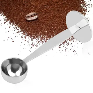 Nikou Kaffeelöffel Portionierer, Edelstahl Kaffeemesslöffel 2-in-1 Kaffeelöffel-Tamper, Kaffeeschaufel Pulver Schaufel Messlöffel zum Messen von Kaffeebohnen Gemahlen Kaffeepulver Löffel