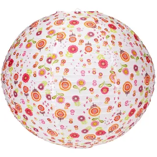 Boxxx Leuchtenschirm , Multicolor, Weiß , Papier , Blume , rund , E27 , RoHS , Nur In Filialen Erhältlich