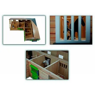 Kids Globe Pferdehof 1:24 mit 4 Boxen und Lager
