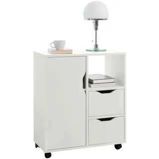 SoBuy Rollcontainer 60 x 70 x 35 cm Weiß