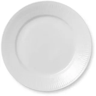 Royal Copenhagen White Fluted Teller aus Porzellan in der Farbe Weiß, Durchmesser: 22cm, 1017403