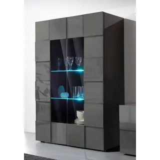 Home Affaire Vitrine »Dama Höhe 166 cm, Breite 121 cm, Stauraumvitrine mit 2 Türen,« Standvitrine - Front in 3D-Optik, viel Stauraum, verschiedene Farben,