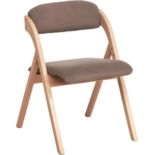 Mid.you Armlehnstuhl , Braun, Naturfarben , Holz, Textil , Buche , massiv , Flachrohr , 52x78x53 cm , faltbar , Holzmöbel, Sitzgelegenheiten Holz, Holzstühle