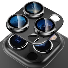 CloudValley für iPhone 14 Pro/iPhone 14 Pro Max Kamera Schutz, Kameraschutz Glas HD Klar Camera Protector [Alles in Einem], 9H Härte Aluminium Kamera Schutzfolie Linse Blasenfrei- Space Schwarz