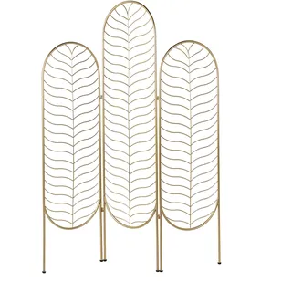 Beliani Raumteiler 3-teilig Gold 120 cm 160 cm Pescia