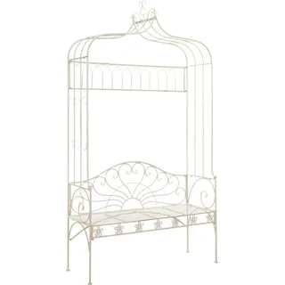 The Living Store Gartenbank 122 cm Eisen Antik Weiß - Weiß
