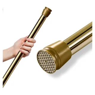 Teleskopstange ohne Bohren, Duschvorhangstange, Klemmstange, Gardinenstange, ausziehbar (gold - glänzend 70-120 cm) - Gold
