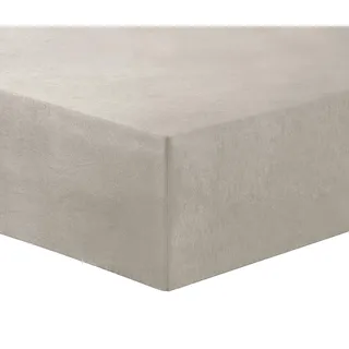 Vision Spannbettlaken, Flanell, Beige, 90 x 200 cm, mit 30 cm Spannhöhe, für Einzelbett, 100% Baumwollflanell, weich und warm, Ökotex