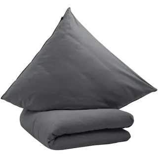 schlafgut Premium Knitted Jersey Grau 135 x 200 cm + 2 x 80 x 80 cm