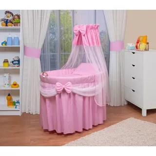 WALDIN Baby Stubenwagen-Set mit Ausstattung, XXL, Bollerwagen,komplett,rosa/weiß - Rosa