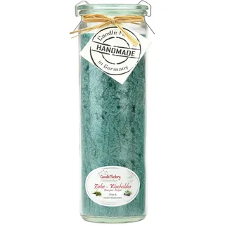 Candle Factory Big Jumbo Duftkerze aus pflanzlichem Stearin im hitzebeständigen Glas der Marke Weck®, ca. 100h Brennzeit, Duft: Zirbe & Wacholder