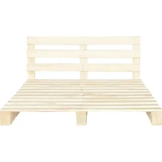 vidaXL Palettenbett Massivholz Kiefer 160×200 cm - Braun