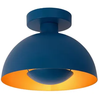 LUCIDE Deckenleuchte Siemon, Blau, Messing, Metall, rund,rund, 19 cm, RoHS, Reach, Lampen , Leuchten, Innenbeleuchtung, Deckenleuchten
