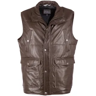 Lederweste JCC "Lederweste 3102169", Herren, Gr. 50, braun (schwarz braun), Obermaterial: 100% Lammnappaleder LANA. Futter: 100% Polyester PES., Westen Lederweste
