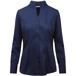 Seidensticker Damen, Gr. XS(34), blau (dunkelblau), 100% Baumwolle, unifarben, slim fit, ohne Ausschnitt, Blusen Klassische Bluse, 1/1 Uni